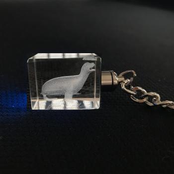 LED Glasschlüsselanhänger, Motiv Robbenmaskotchen
