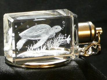 LED Glasschlüsselanhänger, Motiv Wasserschildkröte
