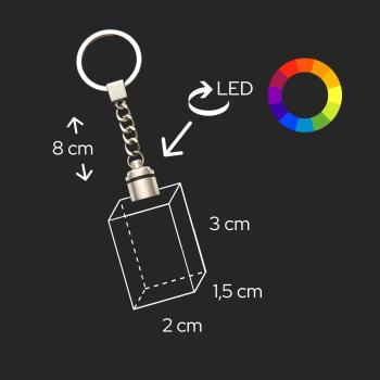 LED Glasschlüsselanhänger, Motiv Robbenmaskotchen

