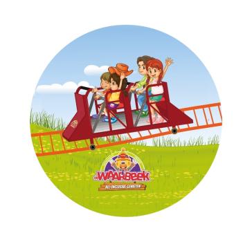 Glas Magnet- Achterbahn De Waarbeek mit Logo