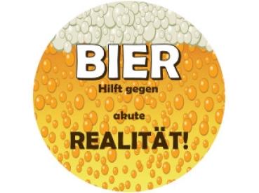Glas Magnet- Bier hilft gegen...