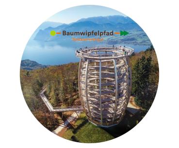 Glas Magnet- Baumwipfelpfad Gmunden mit Logo