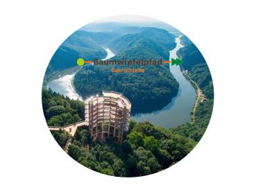 Glas Magnet- Baumwipfelpfad Saarschleife mit Logo