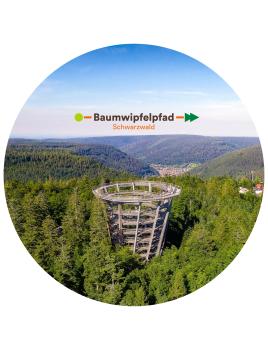 Glas Magnet- Baumwipfelpfad Schwarzwald mit Logo