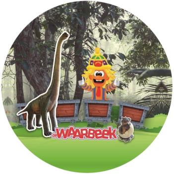 Glas Magnet- Dino mit Logo de Waarbeek