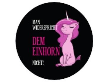Glas Magnet- Einhorn mit Spruch