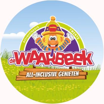 Strong, colorful, round glass magnets, motif Logo de Waarbeek