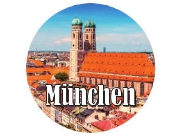 Glas Magnet- Muenchen vor Stadtansicht