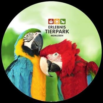 Glas Magnet- Papageien Tierpark Memleben