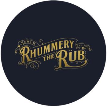 Strong, colorful, round glass magnets, motif Rhummery the Rub logo