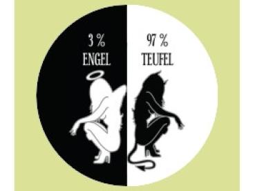 Glas Magnet- Teufel und Engel