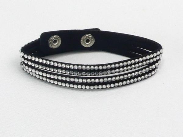 Armband Strass mehrreihig, schwarz
