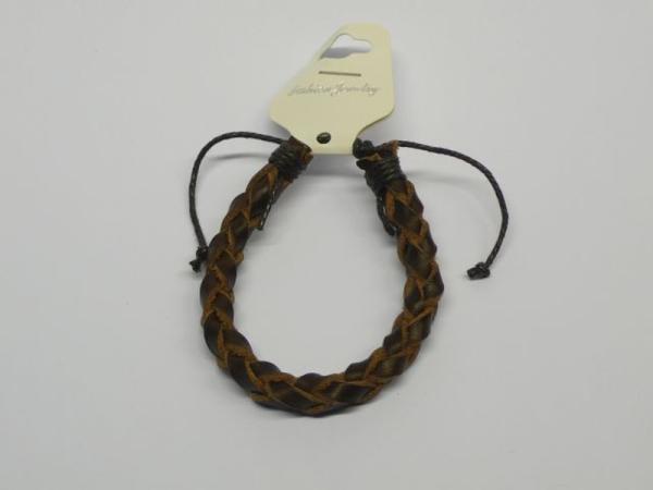 Lederarmband geflochten, braun/hellbraun