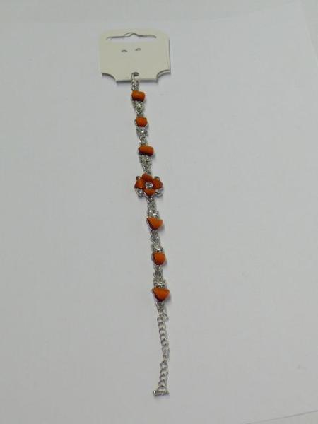 Armband, silber-, orange