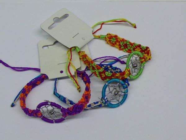 Armband, gefl Stoffband,Traumfänger, versch. Farb