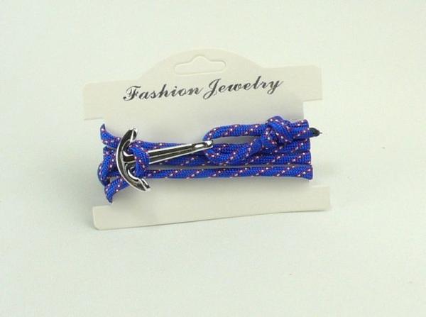 Wickelarmband Paracord mit Metallankerverschluss, blau