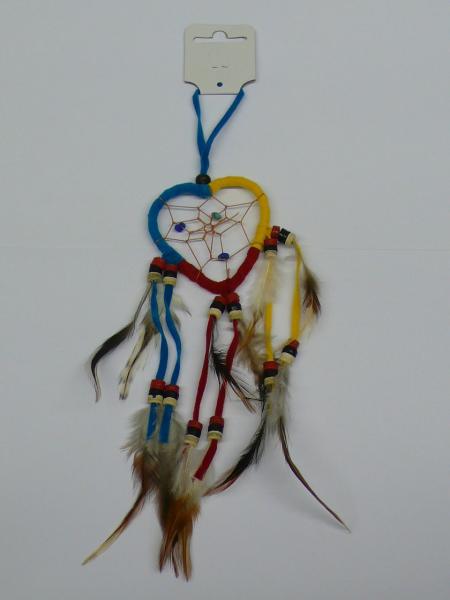 Traumfänger, Herzform 6cm Durchmesser, bunt