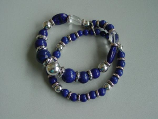 Armband flexibel 2 Strang, blau