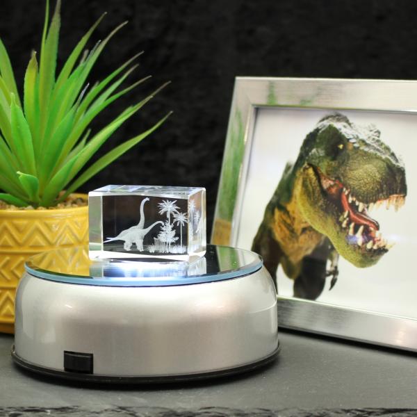 Kristall-Quaderblock Motiv 2 Brachiosaurus