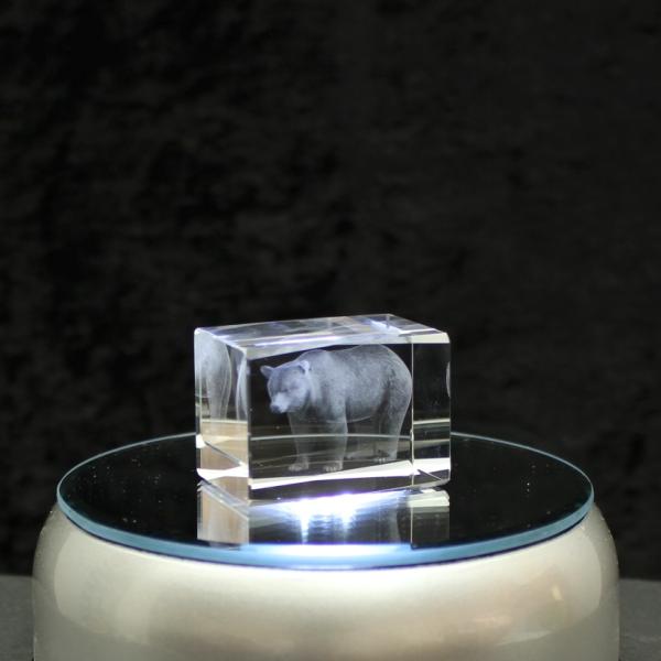 Crystal cuboid block, motif Brown Bear