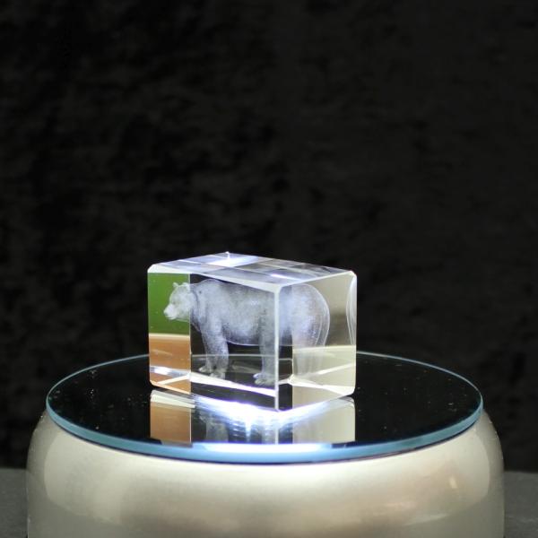 Crystal cuboid block, motif Brown Bear