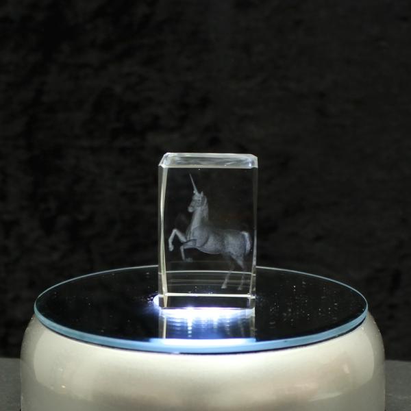 Crystal cuboid block, motif Unicorn