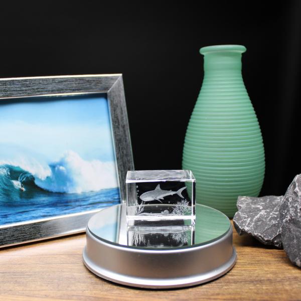 Crystal cuboid block, motif Shark