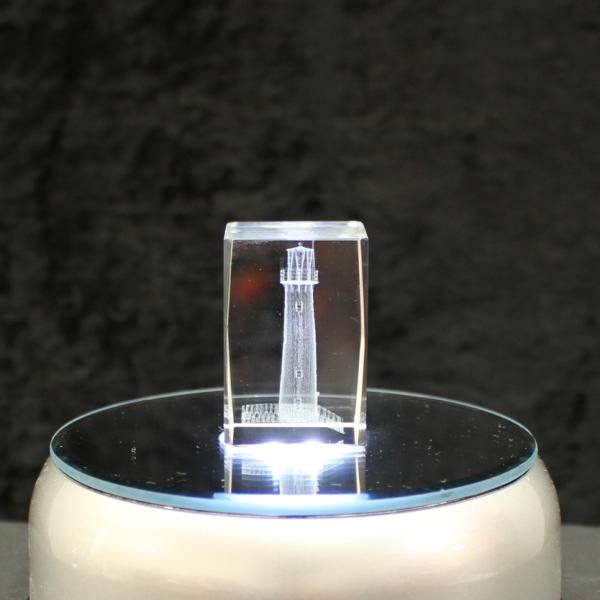 3D-Glas-Cube-Leuchtturm, versch. Größen