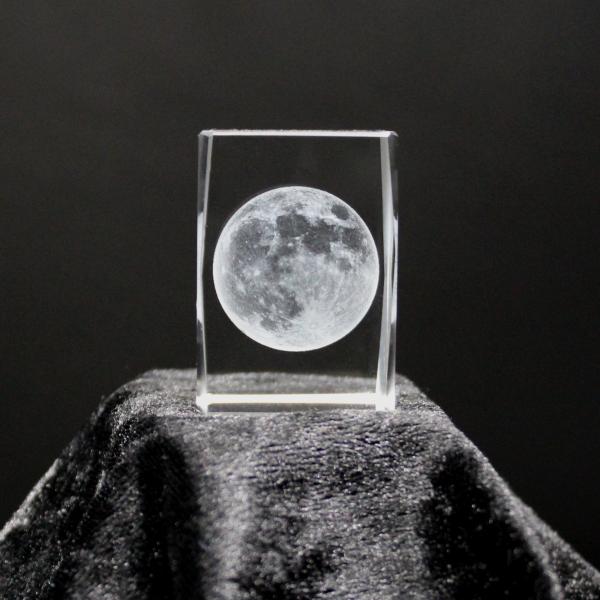 Kristall-Quaderblock Motiv Mond
