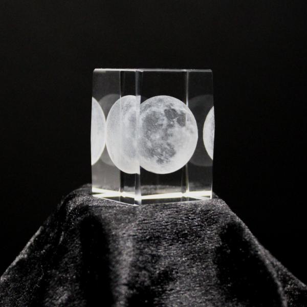 Kristall-Quaderblock Motiv Mond
