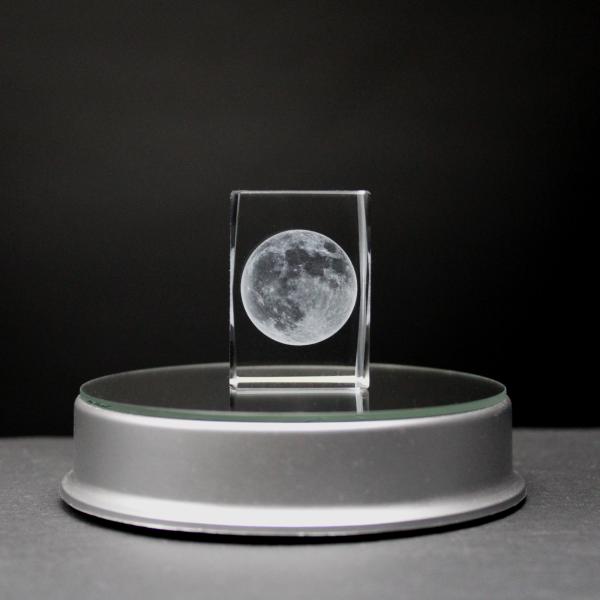 Kristall-Quaderblock Motiv Mond
