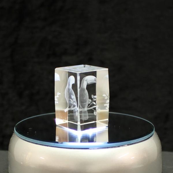 3D-Glas-Cube-Tucan, versch. Größen