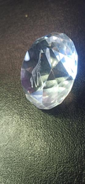 Kristalldiamant mit Motiv Giraffe