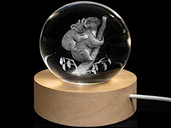 Glaskugel d=60 mm Motiv Koala