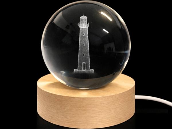 Glaskugel d=60 mm Motiv Leuchtturm