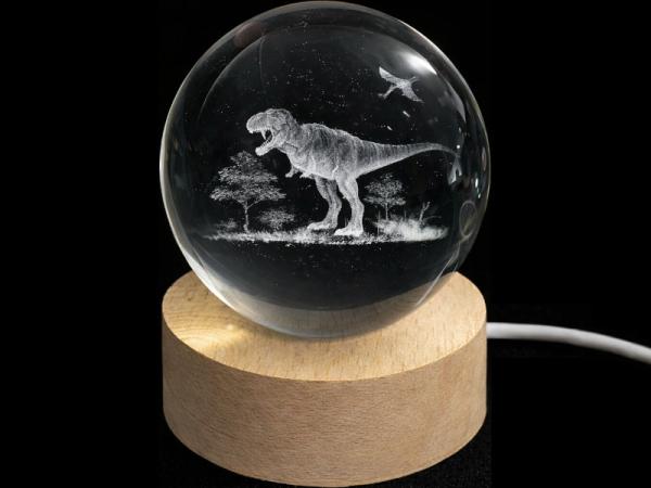 Glaskugel d=60 mm Motiv T-Rex