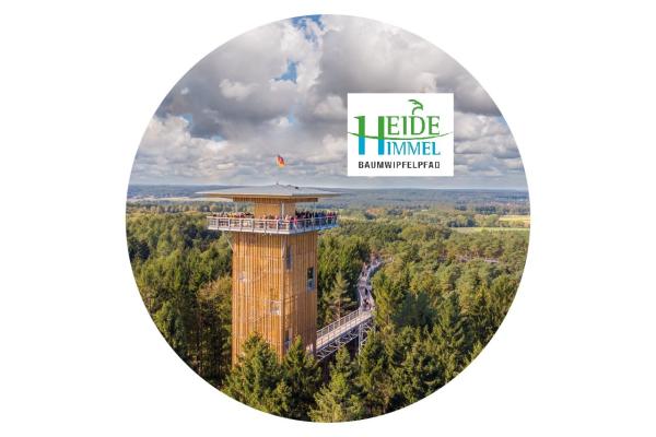 Strong, colorful, round glass magnets, motif Heath Sky Treetop Walkway
