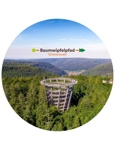 Glas Magnet- Baumwipfelpfad Schwarzwald mit Logo