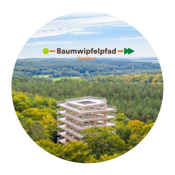 Glas Magnet- Baumwipfelpfad Usedom mit Logo