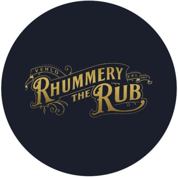 Strong, colorful, round glass magnets, motif Rhummery the Rub logo